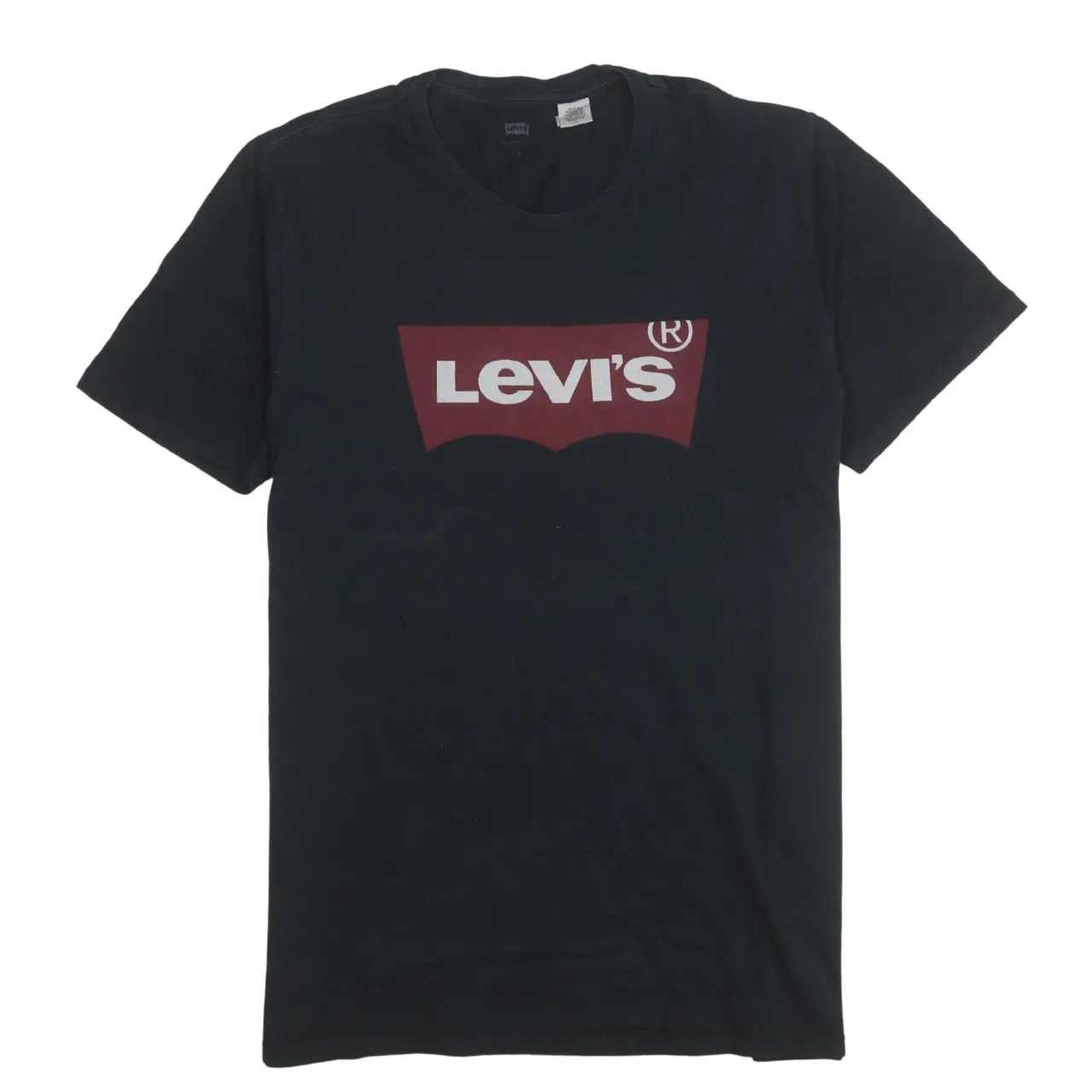 Levi's Black T-Shirt Men's Medium Printed Batwing Logo Short Sleeve Tee Top sold by Vintage Club