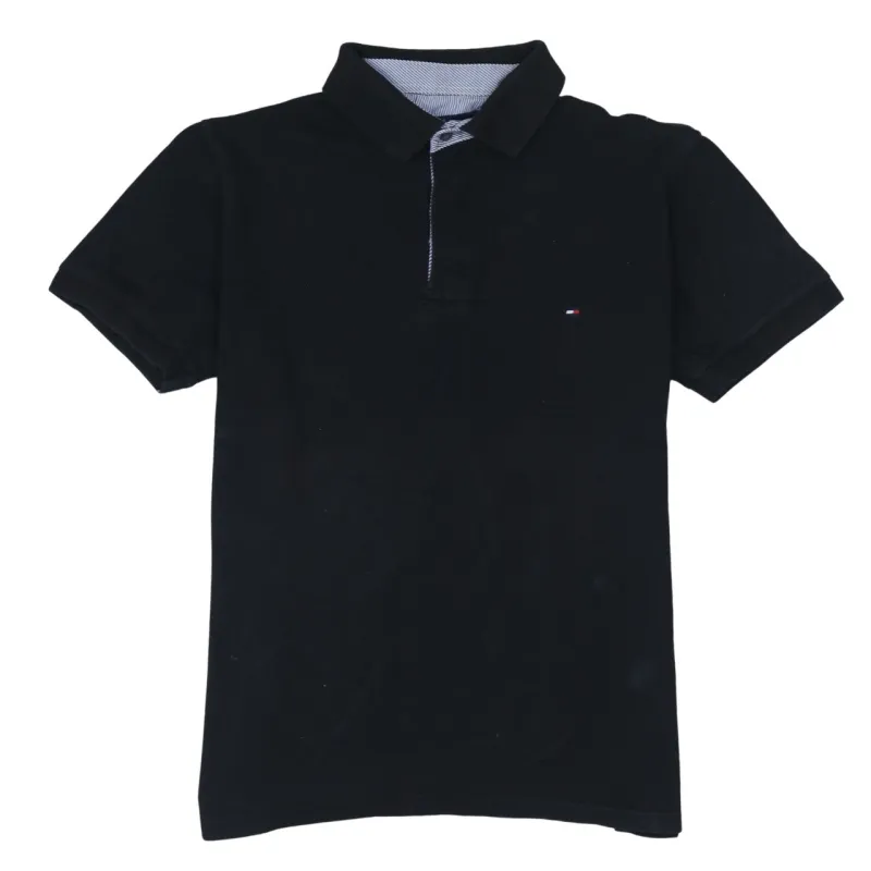 Tommy Hilfiger Black Polo Shirt Women's XXLarge Small Flag Logo Short Sleeve Top sold by Vintage Club