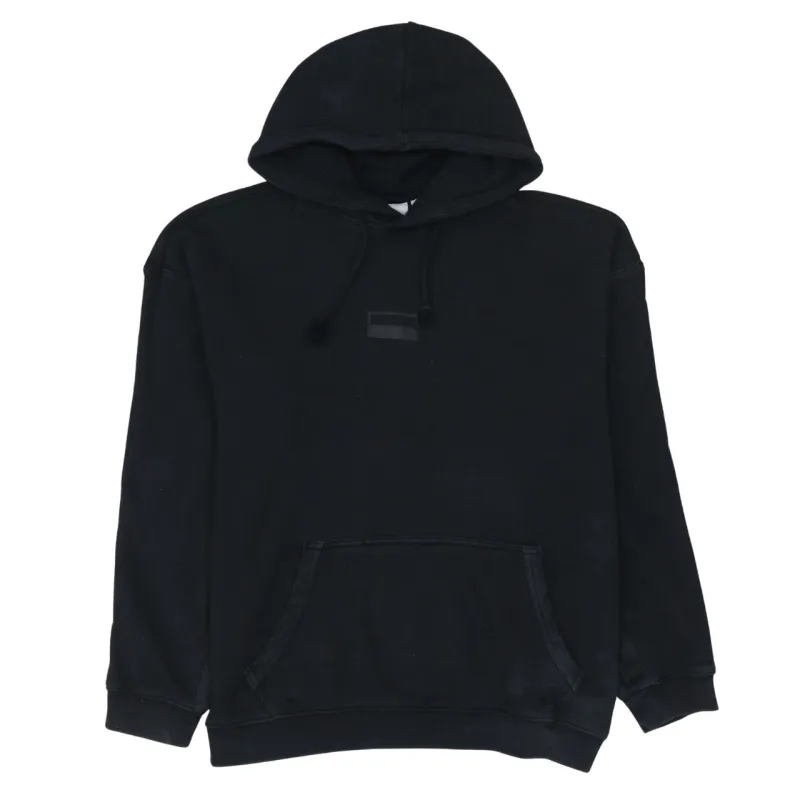 Adidas Black Hoodie Men's Small Minimal Logo Drawstring Hood Front Pouch Pullover Sweatshirt sold by Vintage Club