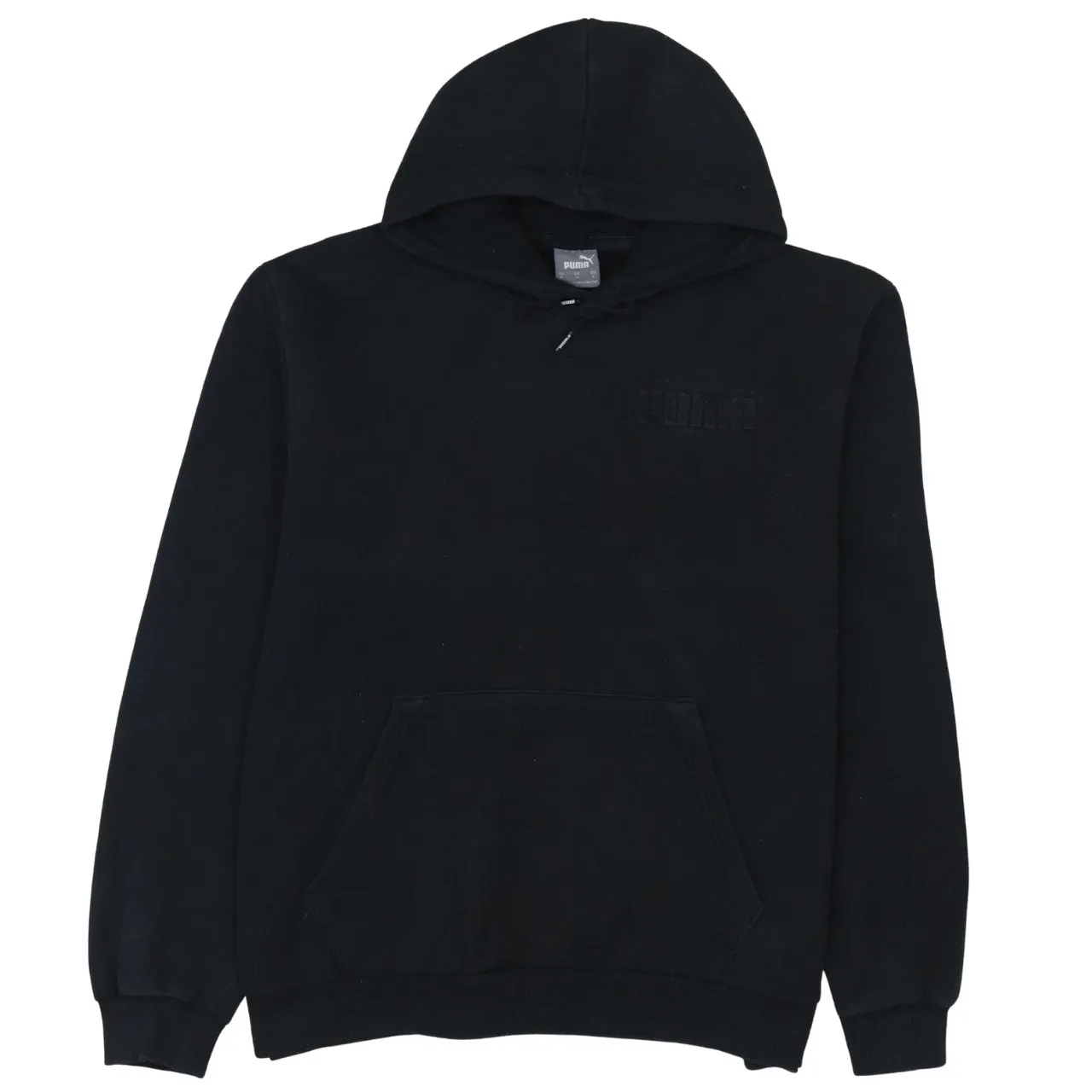 Puma Black Hoodie Men's XLarge Embroidered Chest Logo Front Pocket Pullover Sweatshirt sold by Vintage Club