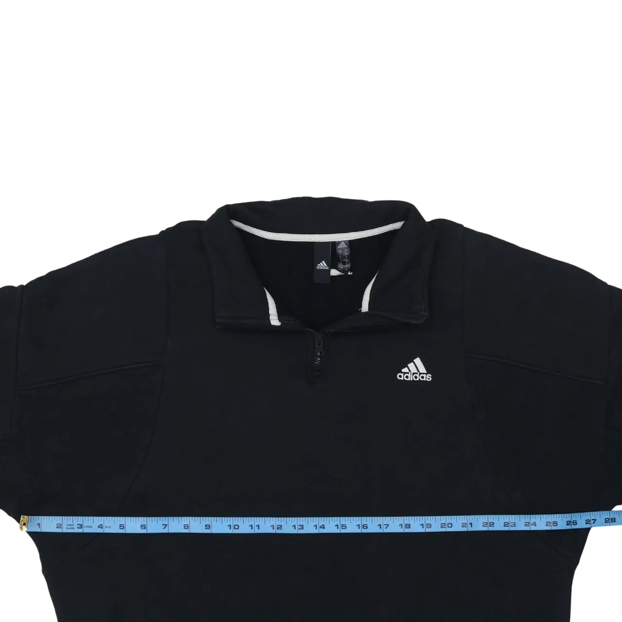 Adidas Black Quarter Zip Sweatshirt Men's XLarge Embroidered Chest Logo Funnel Neck Pullover sold by Vintage Club product image thumbnail 5