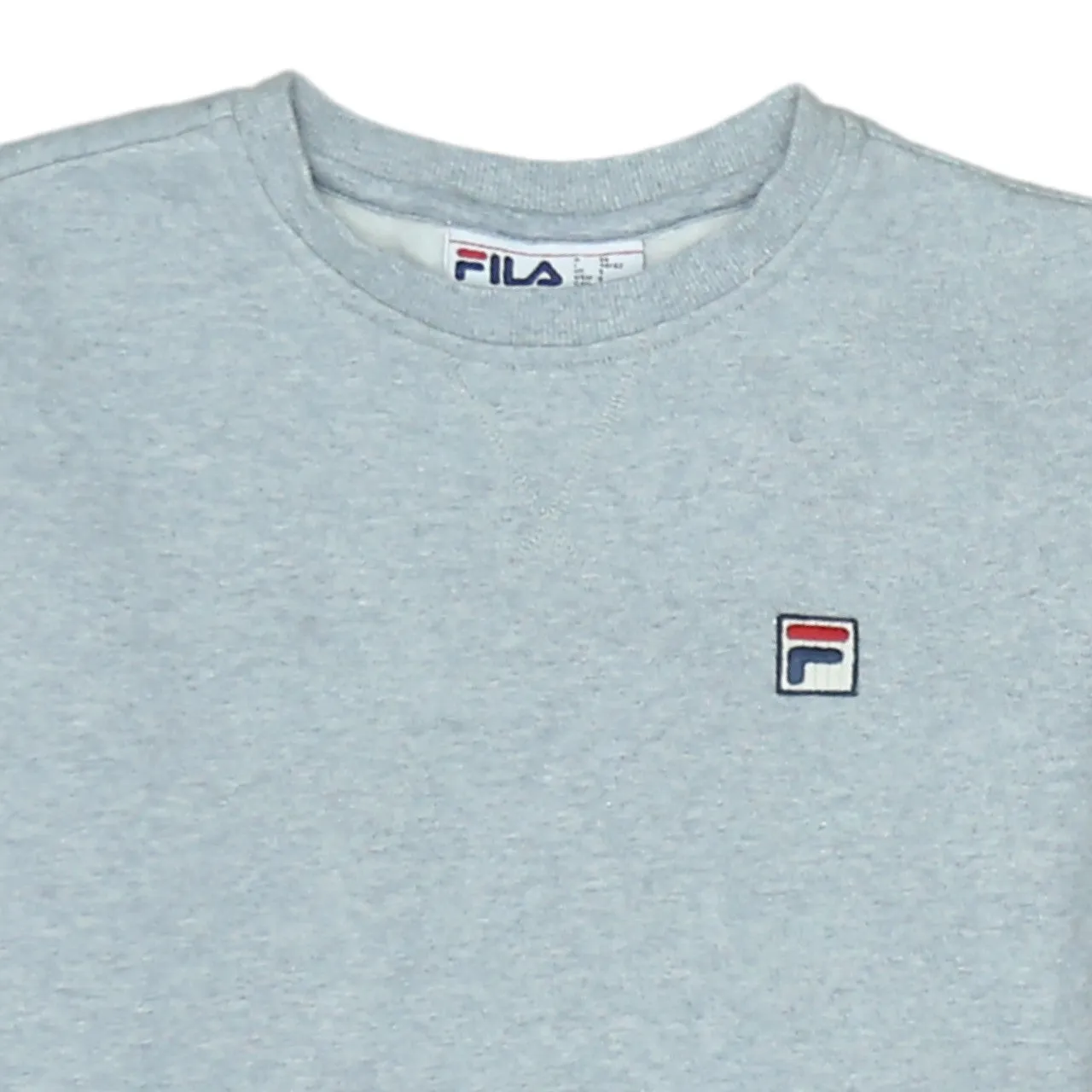 Fila Light Grey Sweatshirt Men's Small Embroidered Chest Logo Ribbed Cuffs Crewneck Pullover sold by Vintage Club product image thumbnail 3