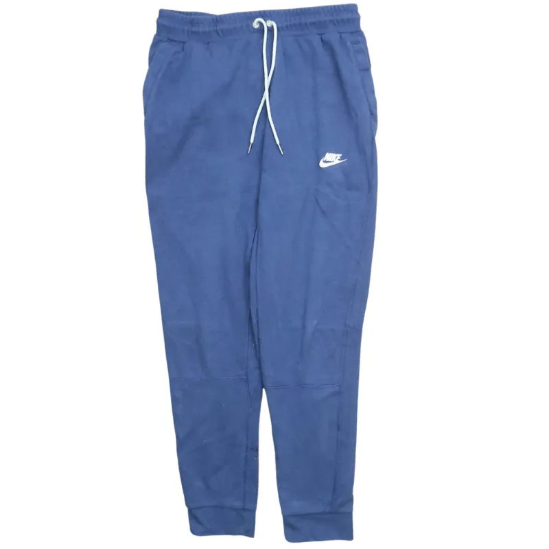 Nike Blue Joggers Sweatpants Men's Small Embroidered Swoosh Cuffed Hem Drawstring Waist sold by Vintage Club