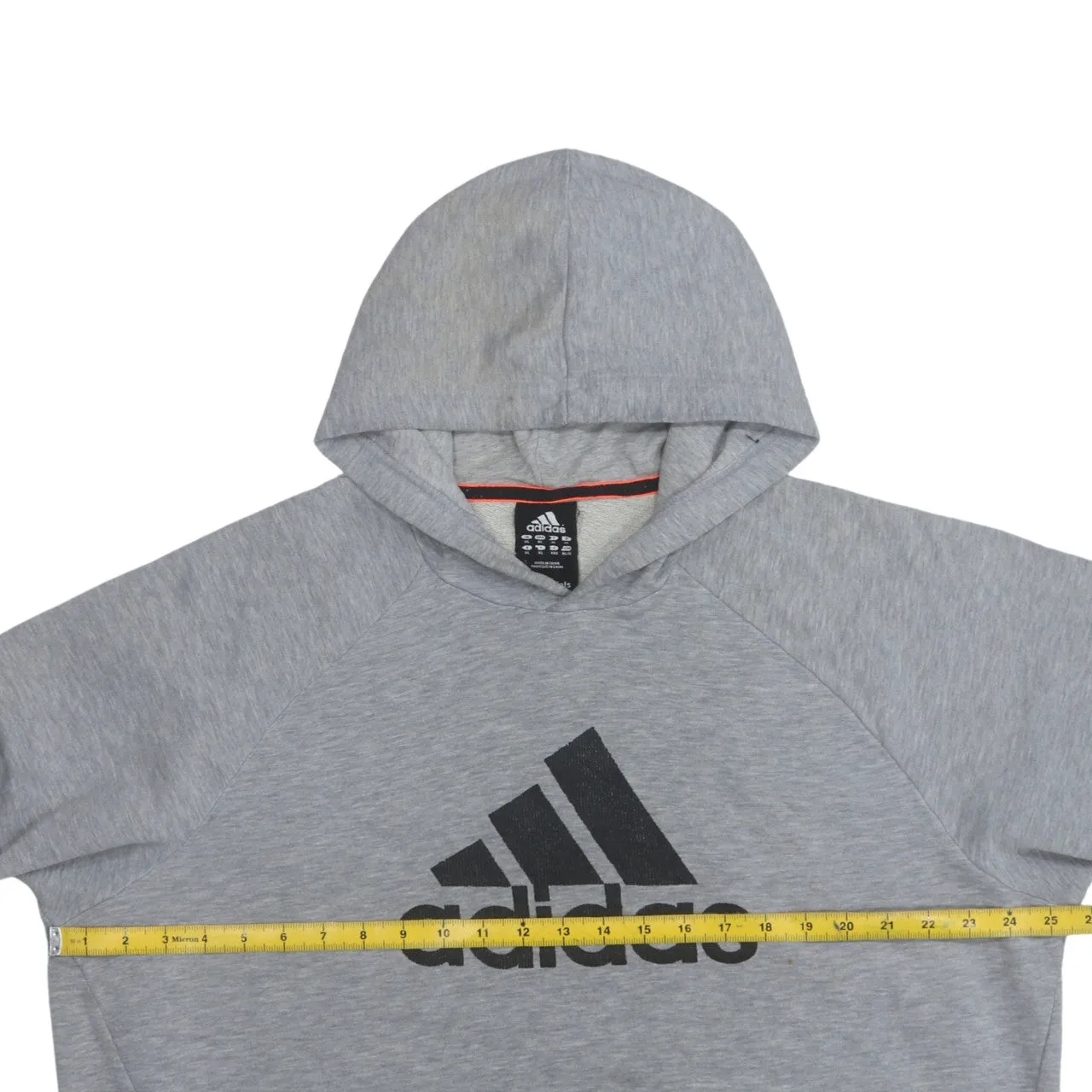 Adidas Grey Hoodie Women’s XLarge Printed Logo Front Pouch Fleece Pullover Sweatshirt sold by Vintage Club product image thumbnail 5