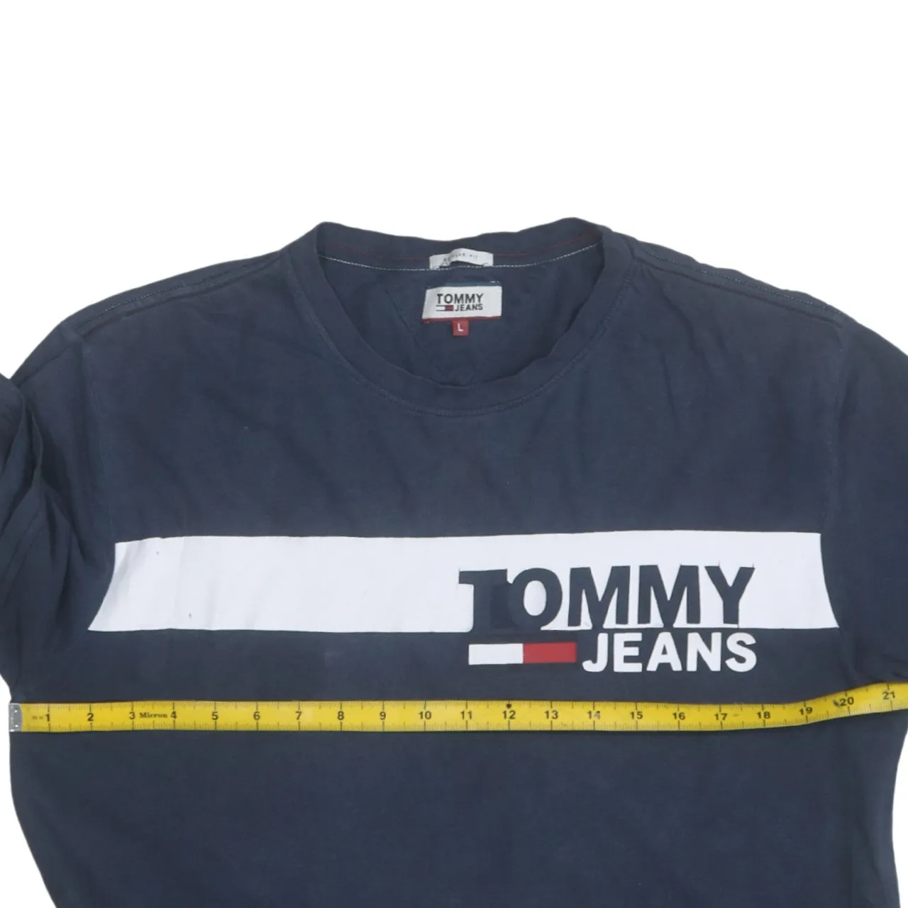 Tommy Jeans Navy Blue T Shirt Women’s Large Printed Logo Chest Flag Sleeve Casual Top sold by Vintage Club product image thumbnail 5