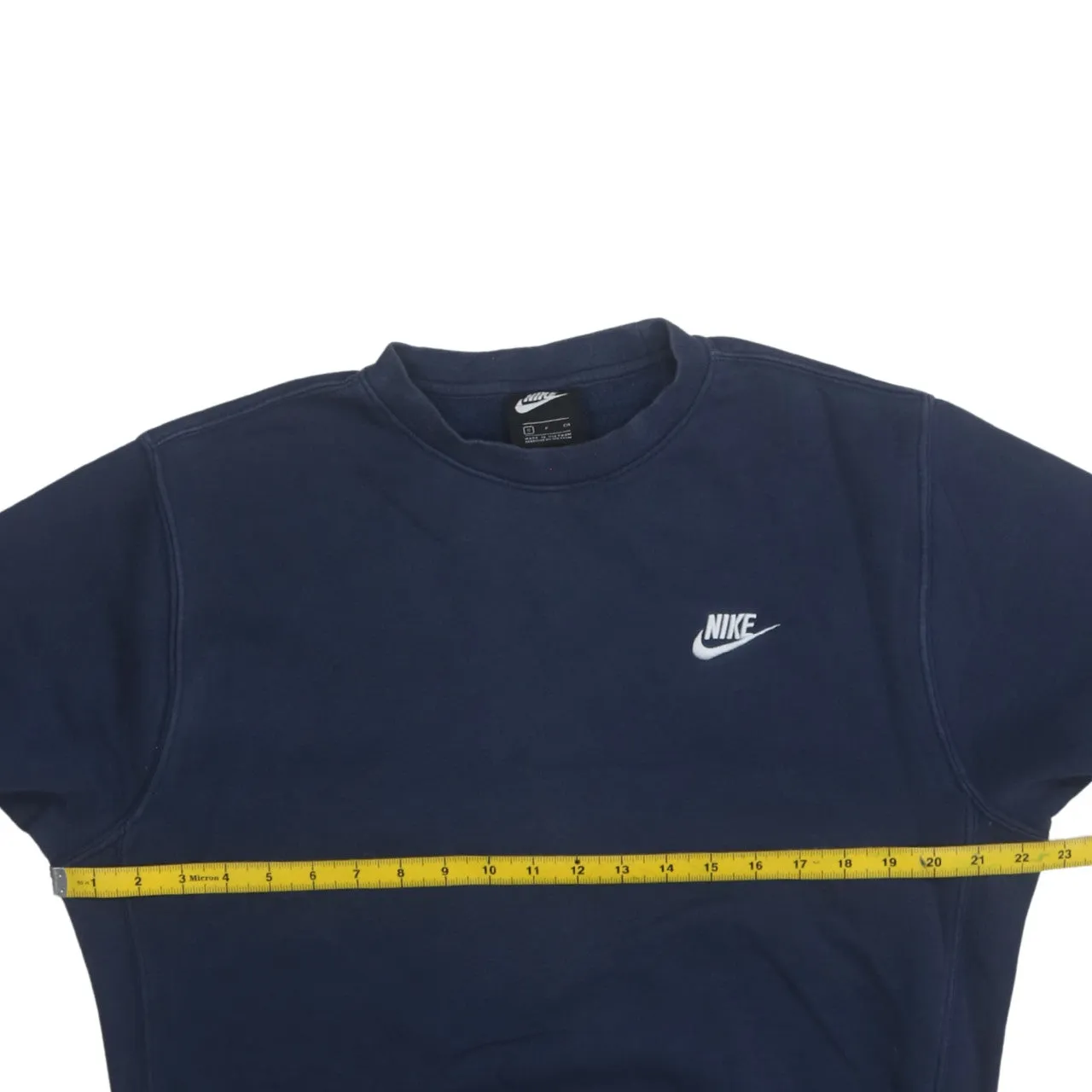 Nike Navy Blue Sweatshirt Men's Small Embroidered Swoosh Logo Crewneck Pullover sold by Vintage Club product image thumbnail 5