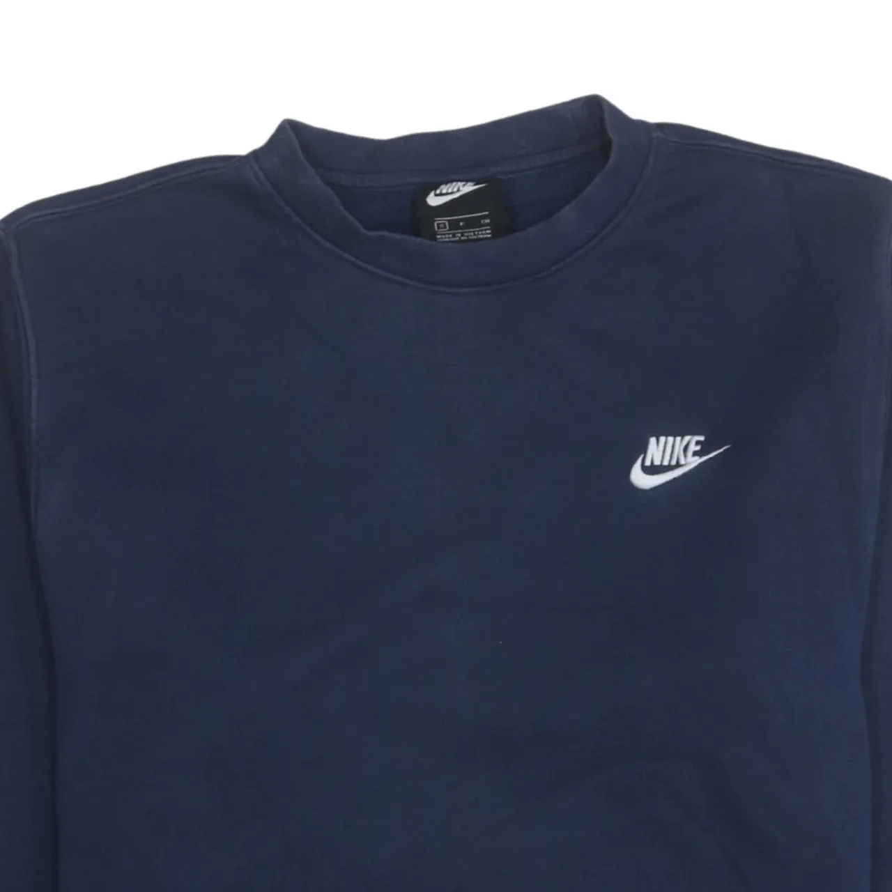 Nike Navy Blue Sweatshirt Men's Small Embroidered Swoosh Logo Crewneck Pullover sold by Vintage Club product image thumbnail 3