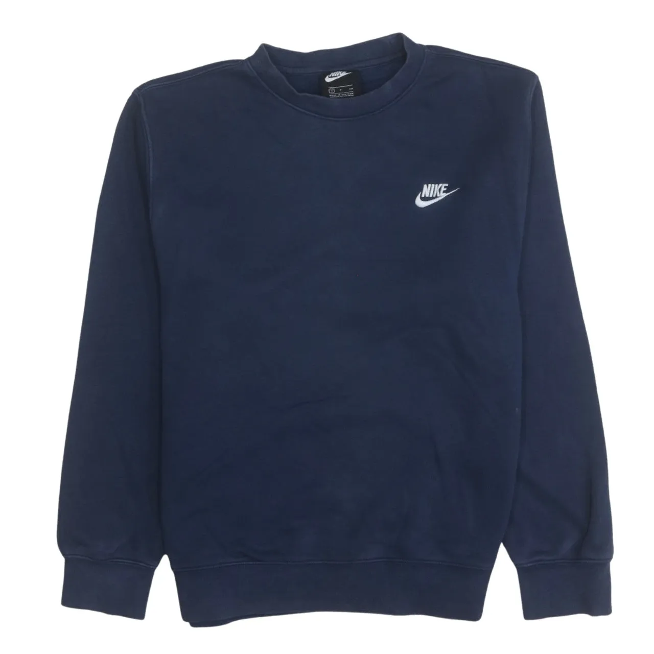 Nike Navy Blue Sweatshirt Men's Small Embroidered Swoosh Logo Crewneck Pullover sold by Vintage Club