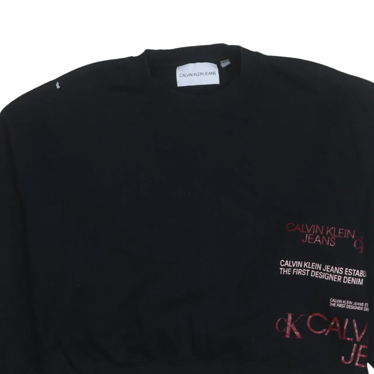 Calvin Klein Black Sweatshirt Men's XLarge Printed Logo Crewneck Pullover Fleece Top sold by Vintage Club product image thumbnail 3