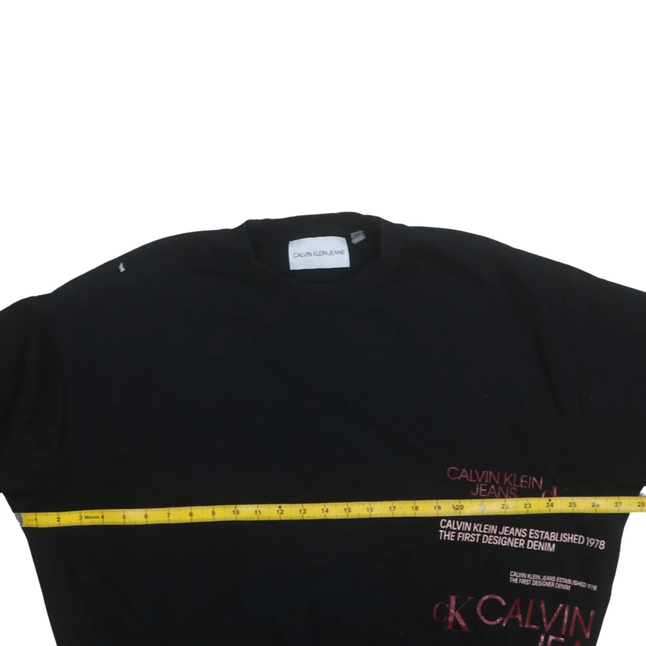 Calvin Klein Black Sweatshirt Men's XLarge Printed Logo Crewneck Pullover Fleece Top sold by Vintage Club product image thumbnail 5