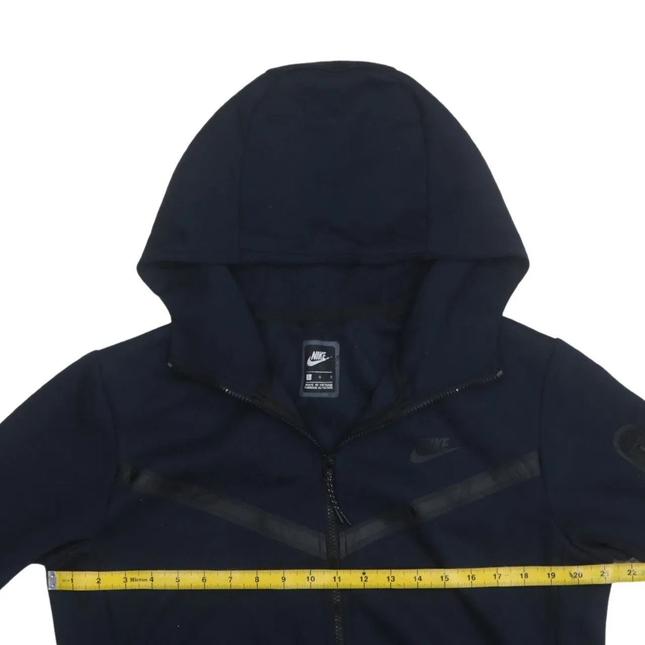 Nike Navy Blue Full Zip Hoodie Women’s Large Embroidered Chest Logo Sleeve Zip Pocket Sweatshirt sold by Vintage Club product image thumbnail 5