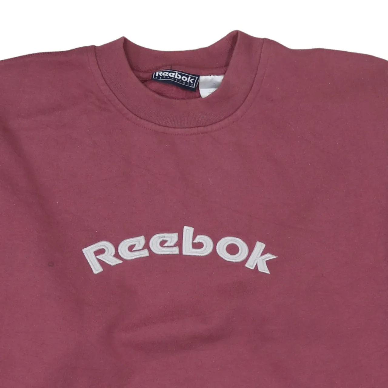 Reebok Burgundy Red Sweatshirt Women's Large Printed Logo Crewneck Pullover Fleece Top sold by Vintage Club product image thumbnail 3