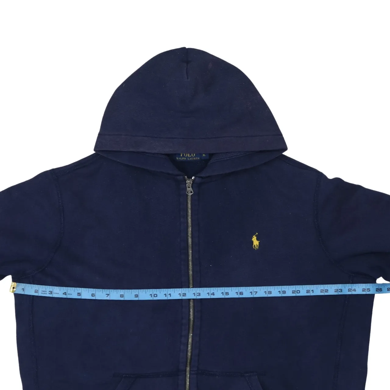 Polo Ralph Lauren Navy Blue Hoodie Men's XLarge Embroidered Pony Zip Front Pockets Sweatshirt sold by Vintage Club product image thumbnail 5