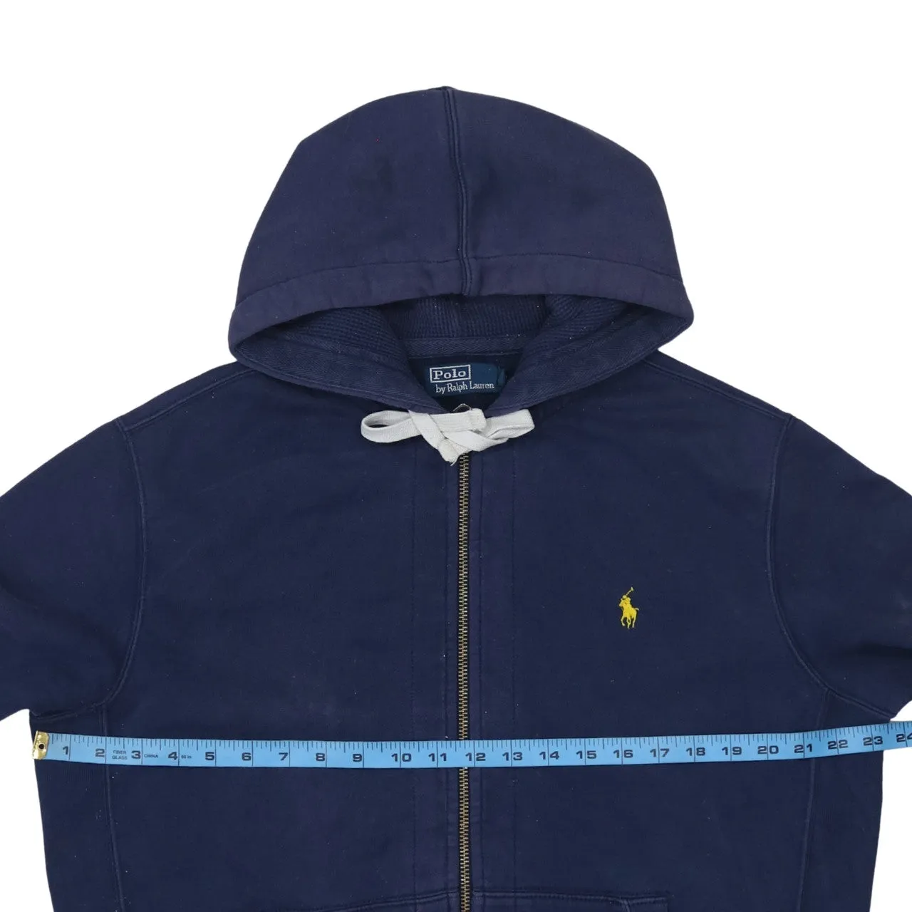 Polo Ralph Lauren Navy Blue Hoodie Women’s Large Zip Embroidered Pony Logo Pockets Sweatshirt sold by Vintage Club product image thumbnail 5