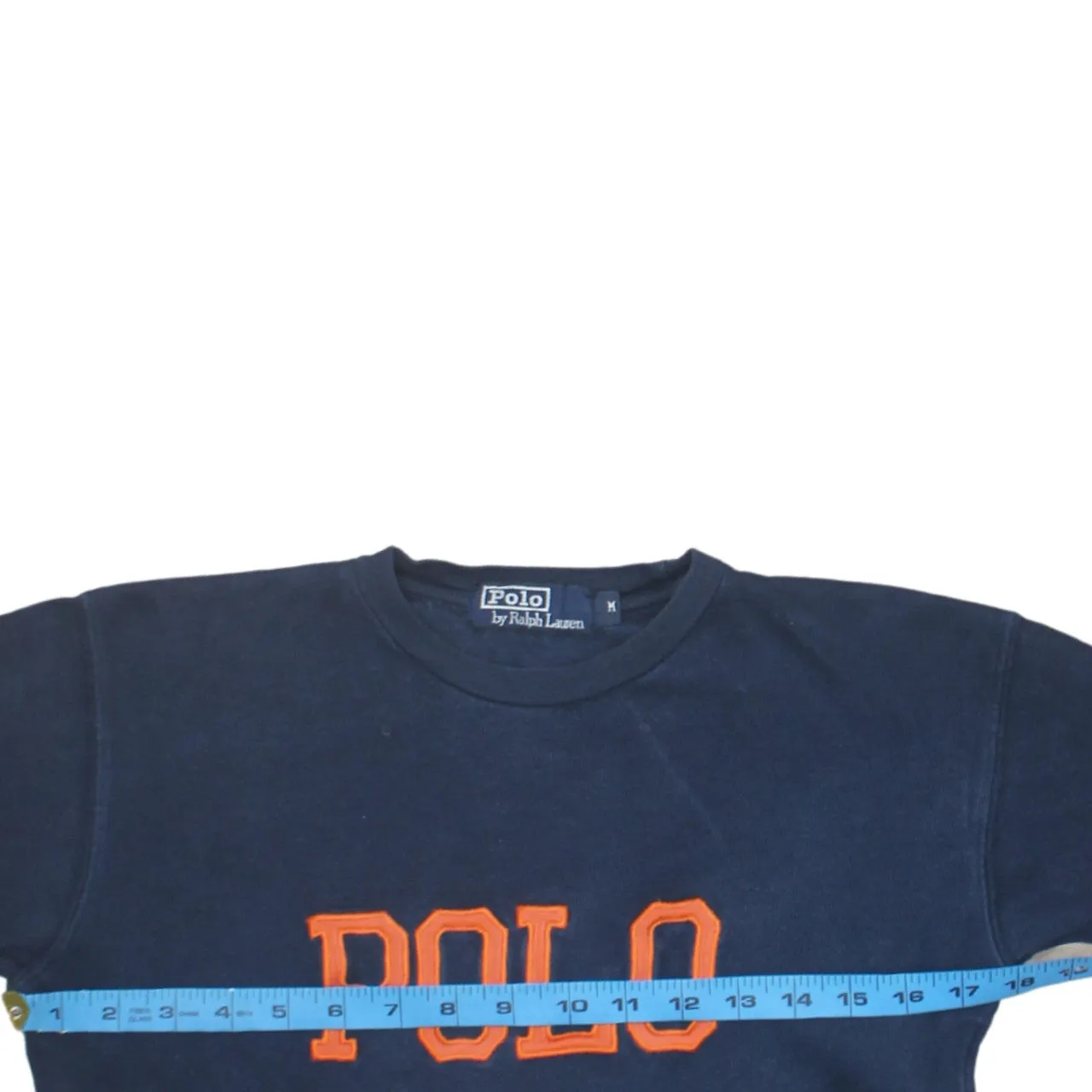 Polo Ralph Lauren Navy Blue Sweatshirt Women's Medium Embroidered Polo Logo Sleeve Stripes Pullover sold by Vintage Club product image thumbnail 5