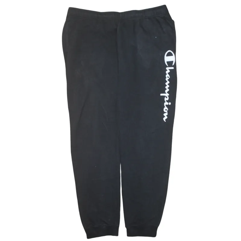 Champion Black Joggers Men’s 4XL Printed Leg Logo Elastic Waist Cuffed Sweatpants sold by Vintage Club