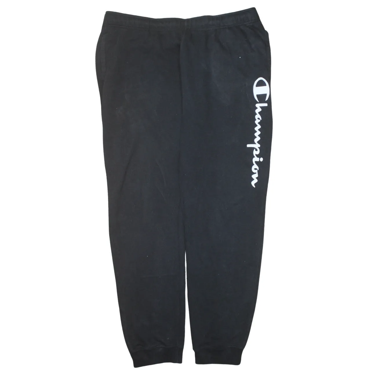 Champion Black Joggers Men’s 4XL Printed Leg Logo Elastic Waist Cuffed Sweatpants sold by Vintage Club