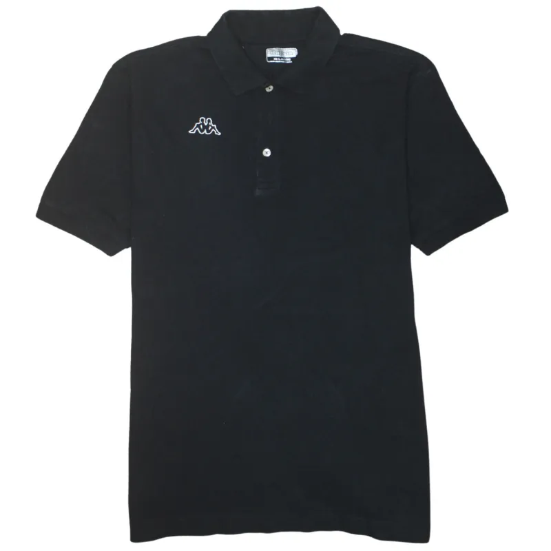 Kappa Black Polo Shirt Women’s XXLarge Embroidered Omini Logo Short Sleeve Casual Top made by Kappa