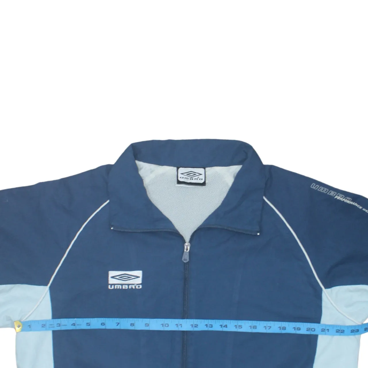 Umbro Navy Blue Windbreaker Jacket Women's Large Embroidered Logo Full Zip Track Top sold by Vintage Club product image thumbnail 5