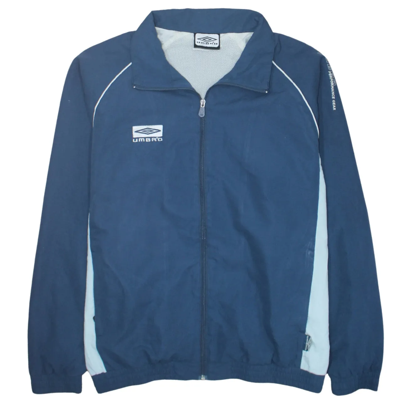 Umbro Navy Blue Windbreaker Jacket Women's Large Embroidered Logo Full Zip Track Top sold by Vintage Club