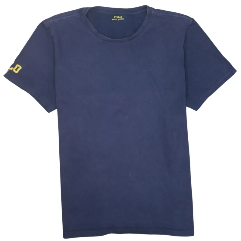 Polo Ralph Lauren Navy Blue T Shirt Women’s Large Sleeve Logo Cotton Casual Top sold by Vintage Club