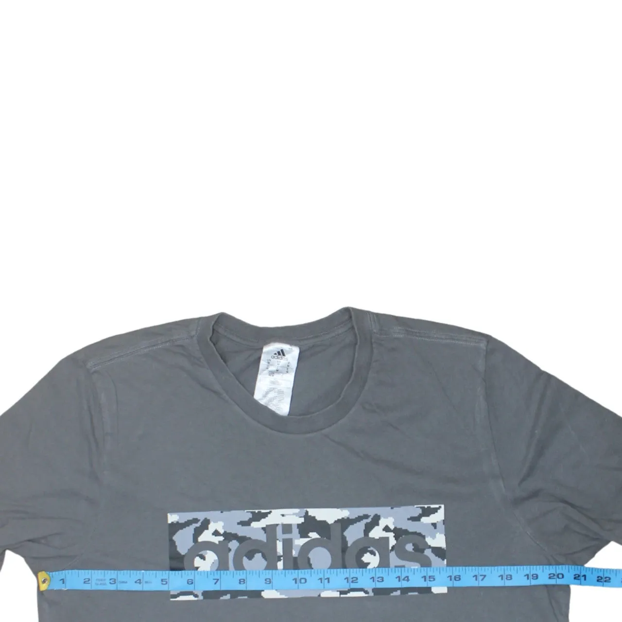 Adidas Grey T Shirt Men's Medium Camo Box Printed Logo Short Sleeve Tee Top sold by Vintage Club product image thumbnail 5