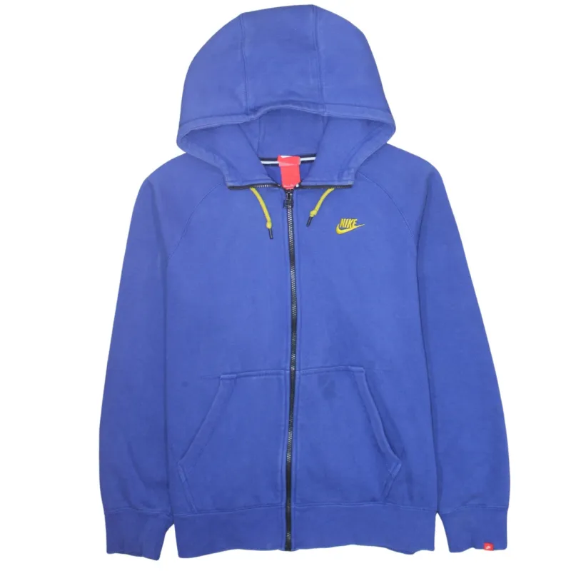 Nike Blue Full Zip Hoodie Women’s XLarge Embroidered Swoosh Logo Front Pockets Sweatshirt sold by Vintage Club