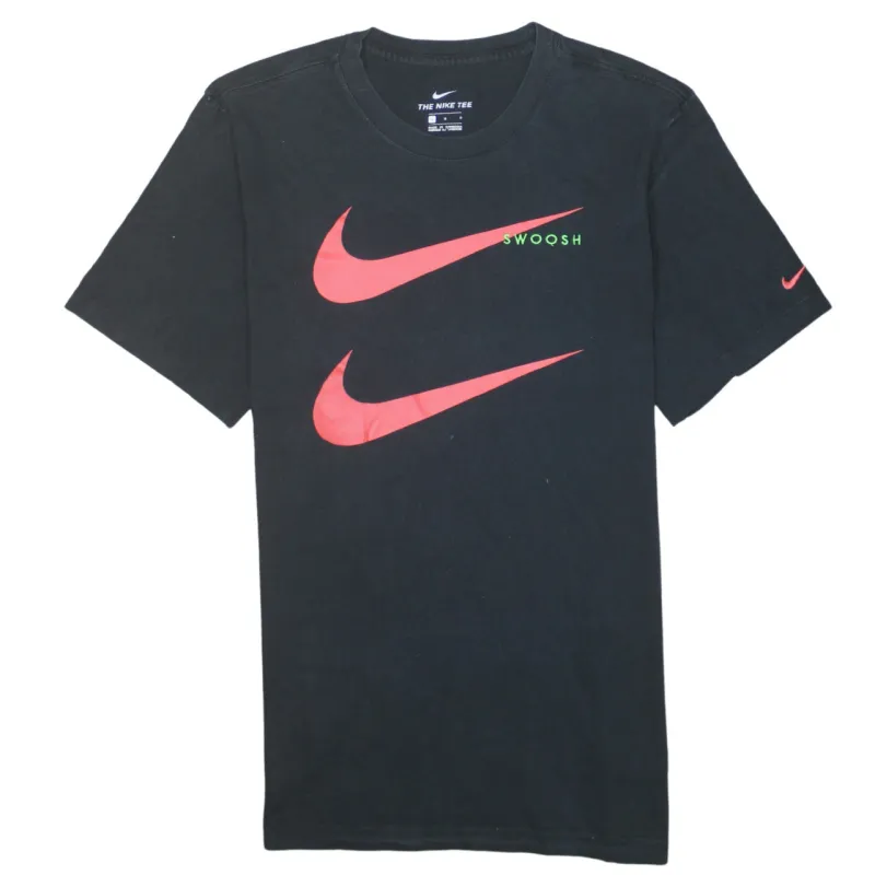 Nike Black T-Shirt Women's Large Red Swoosh Printed Logo Short Sleeve Tee Top sold by Vintage Club