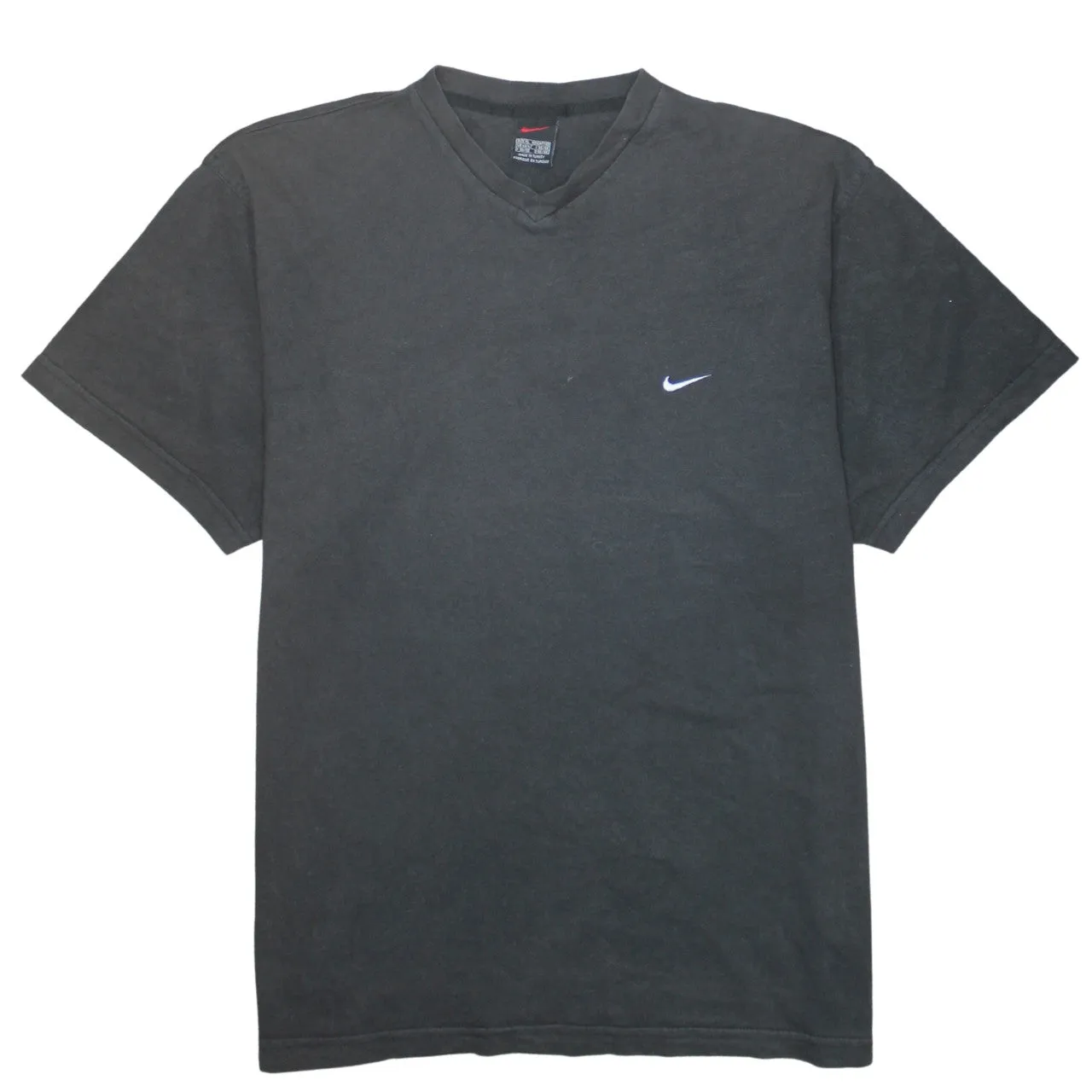 Nike Faded Black T-Shirt Men’s XLarge Embroidered Swoosh V Neck Casual Tee Top sold by Vintage Club