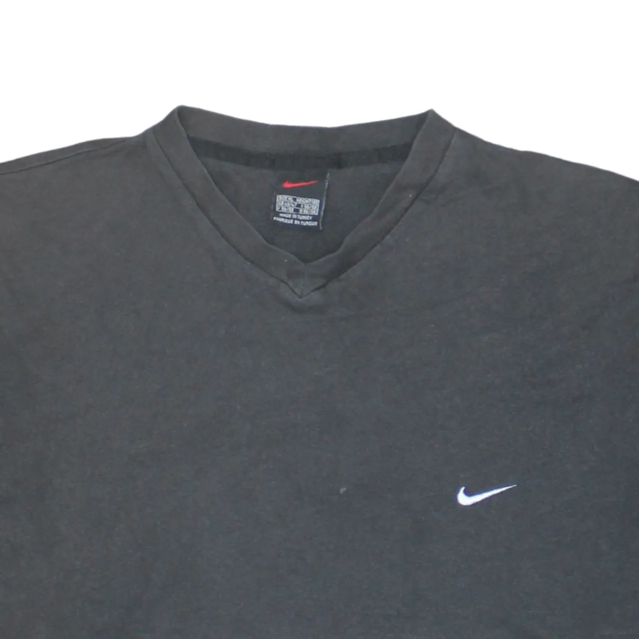 Nike Faded Black T-Shirt Men’s XLarge Embroidered Swoosh V Neck Casual Tee Top sold by Vintage Club product image thumbnail 3