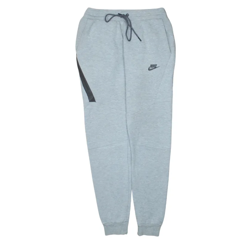 Nike Light Grey Joggers Men's Small Printed Swoosh Logo Cuffed Drawstring Sweatpants sold by Vintage Club