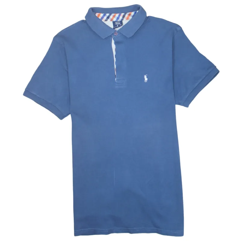 Polo Ralph Lauren Blue Polo Shirt Women’s XXL Embroidered Pony Check Placket Casual Top sold by Vintage Club