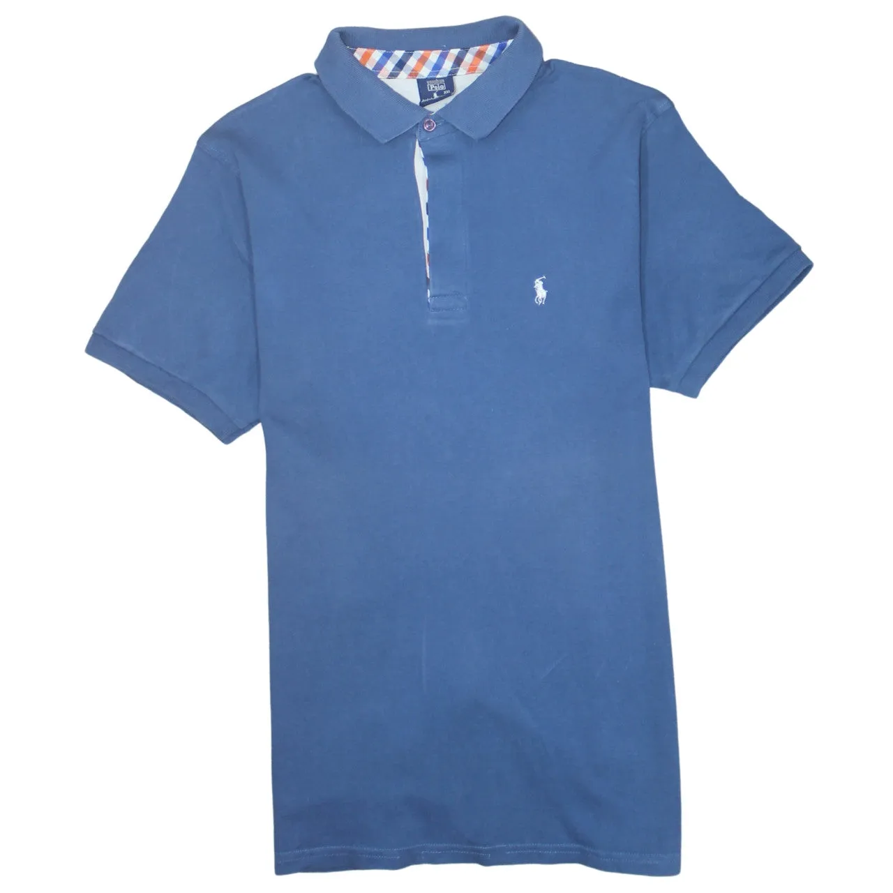 Polo Ralph Lauren Blue Polo Shirt Women’s XXL Embroidered Pony Check Placket Casual Top sold by Vintage Club