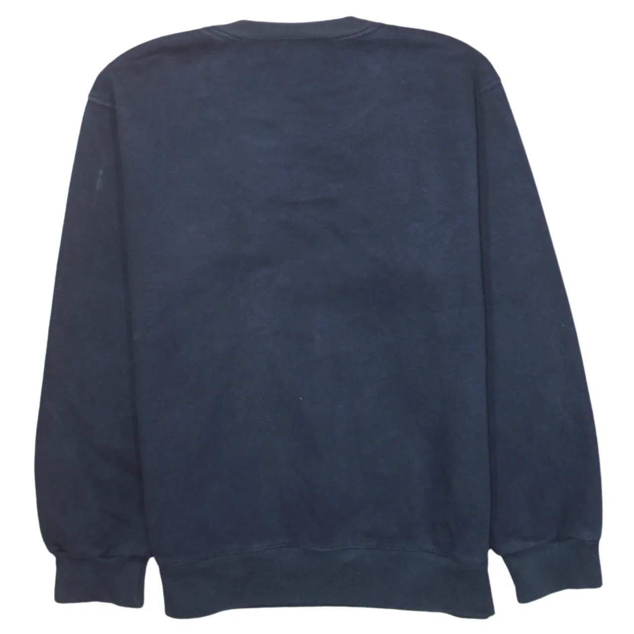 Adidas Navy Blue Sweatshirt Men's Small Embroidered Chest Logo Ribbed Cuffs Pullover Jumper sold by Vintage Club product image thumbnail 2