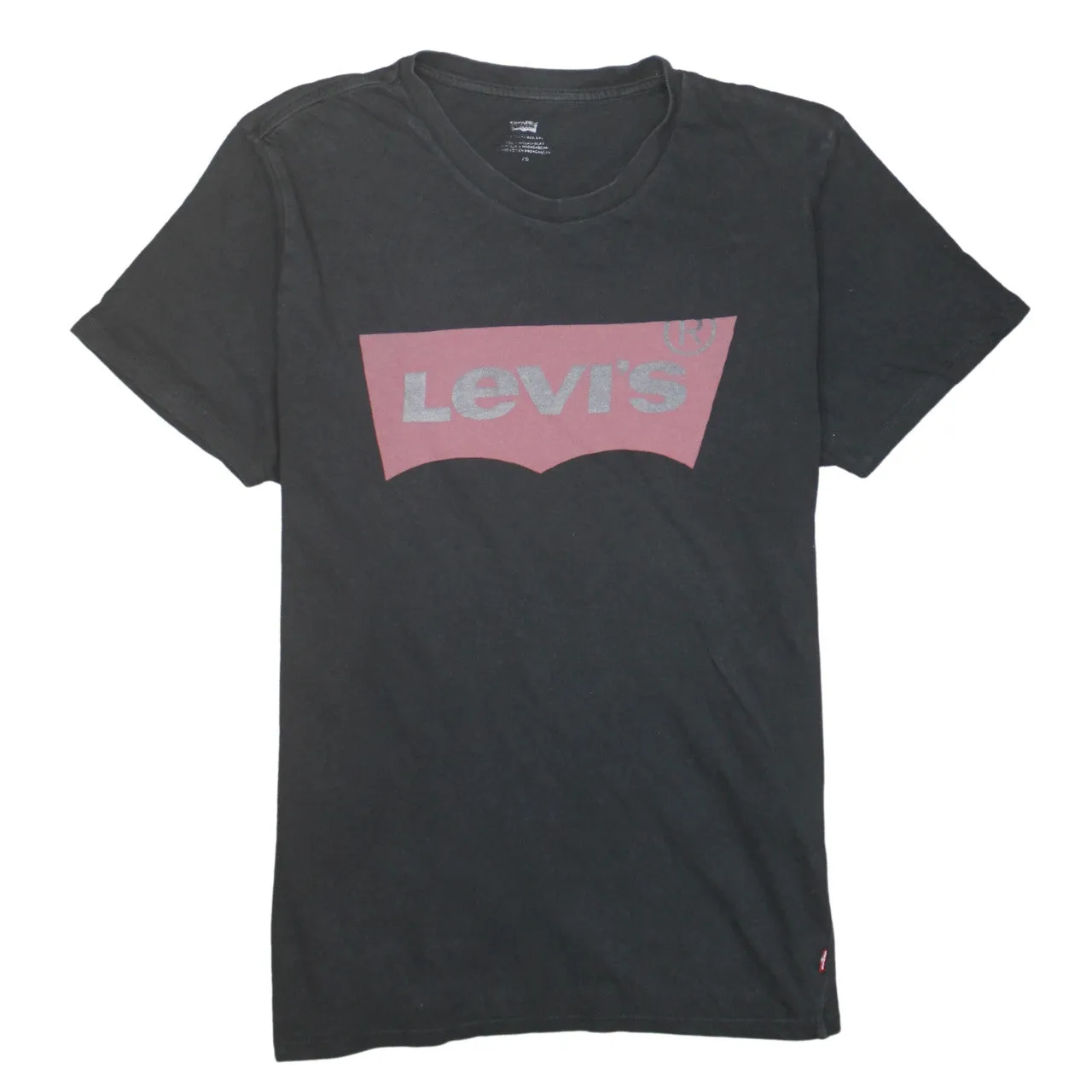 Levi's Black T Shirt Women's Large Printed Batwing Logo Short Sleeve Casual Top sold by Vintage Club