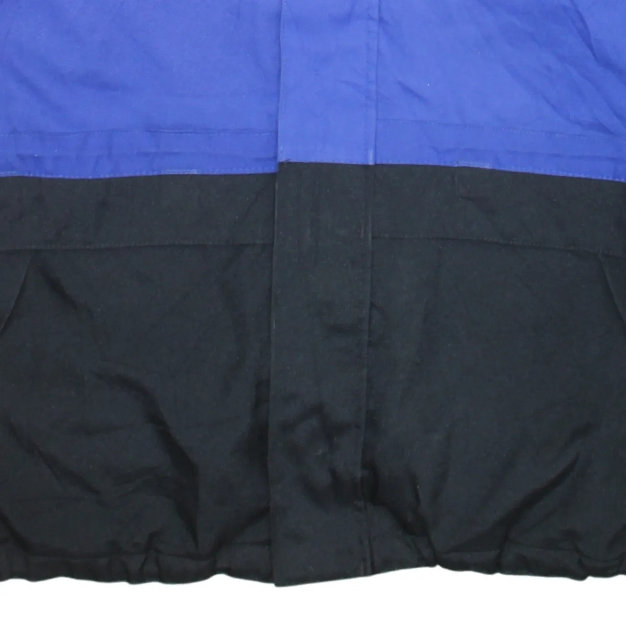 Helly Hansen Blue Black Hooded Jacket Men's Large Reflective Stripes Zip Pockets Outerwear sold by Vintage Club product image thumbnail 4