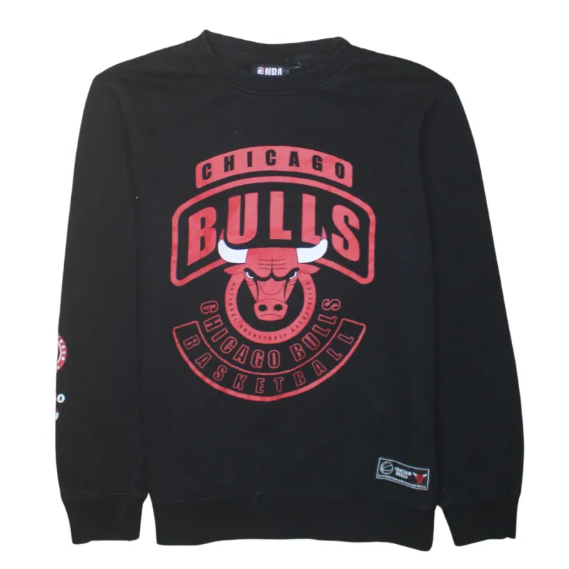 NBA Black Sweatshirt Women’s Large Chicago Bulls Printed Logo Crewneck Pullover Top sold by Vintage Club