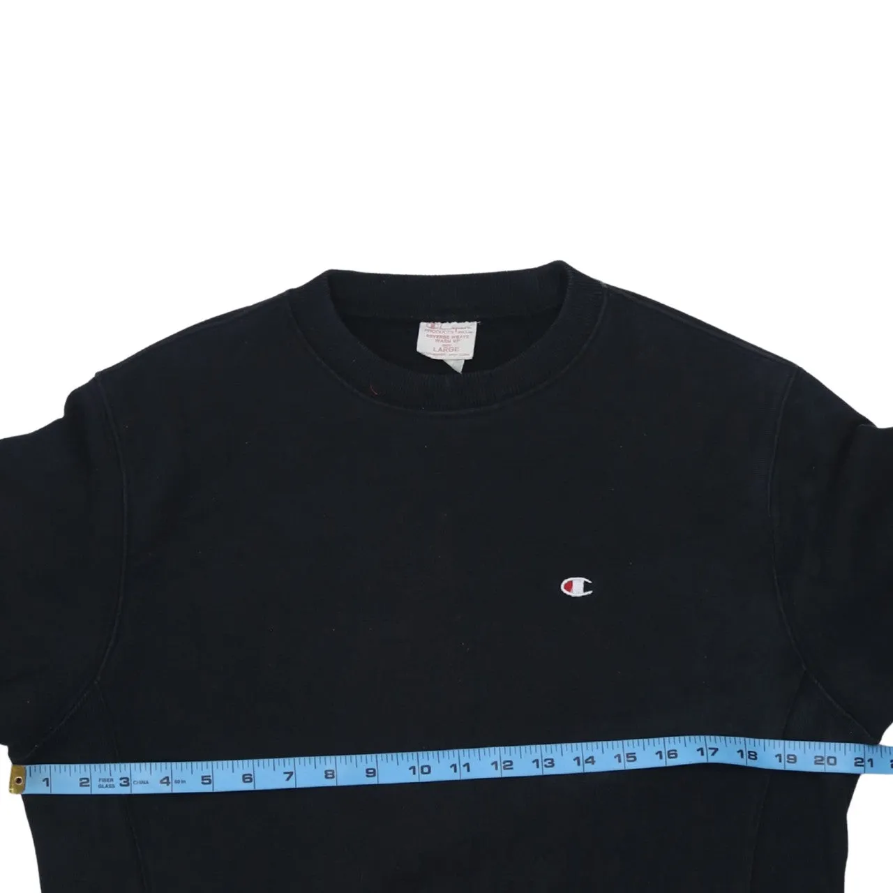 Champion Black Sweatshirt Women’s Large Embroidered C Logo Ribbed Cuffs Crewneck Pullover sold by Vintage Club product image thumbnail 5