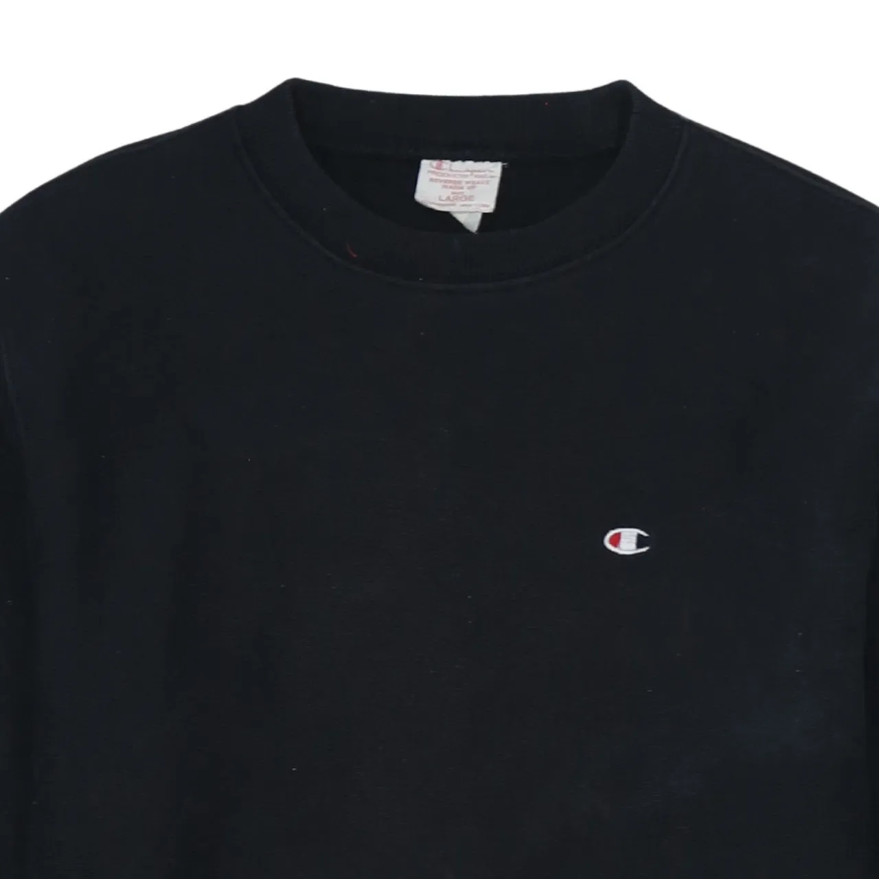 Champion Black Sweatshirt Women’s Large Embroidered C Logo Ribbed Cuffs Crewneck Pullover sold by Vintage Club product image thumbnail 3