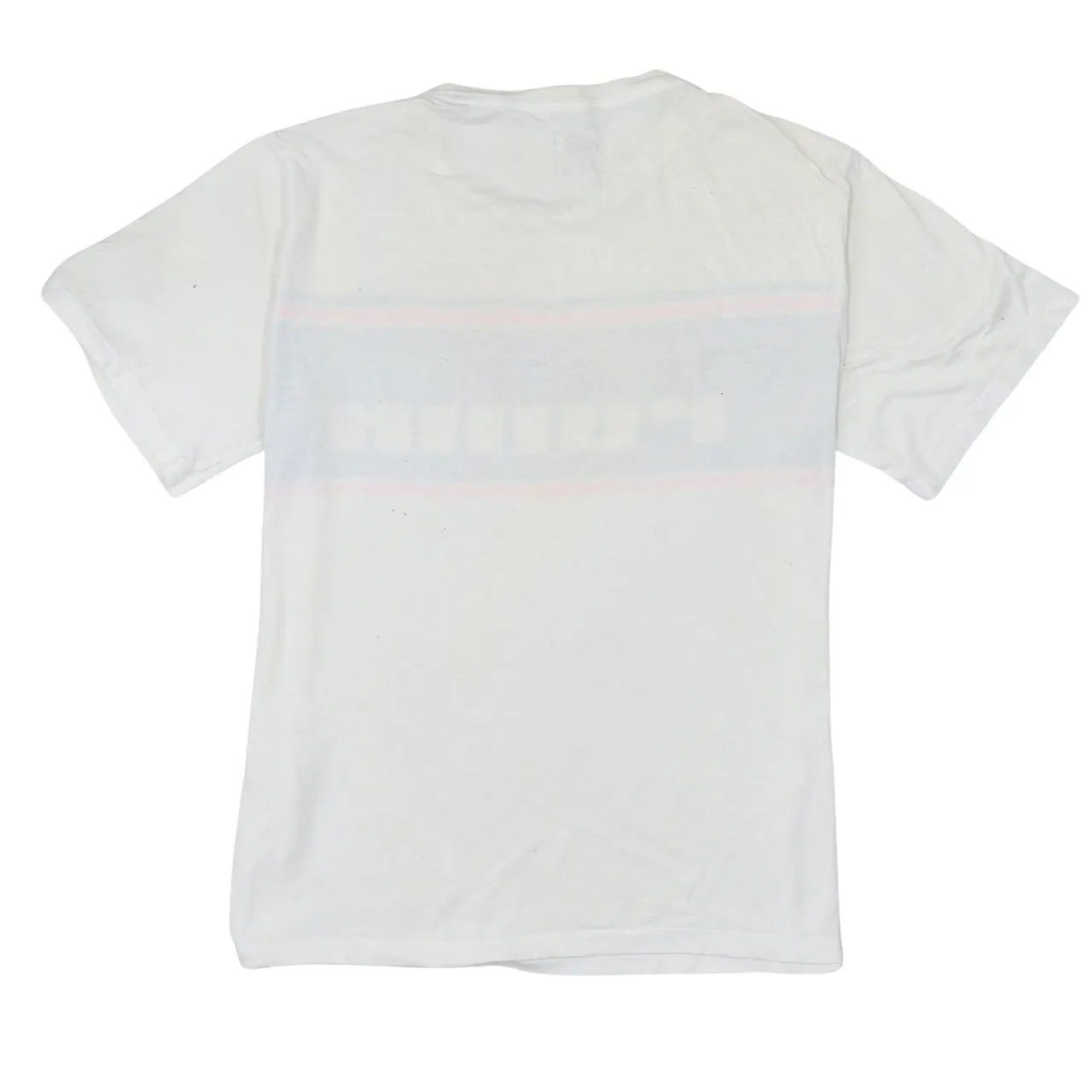 Puma White Graphic T Shirt Women’s Small Printed Logo Stripe Panel Casual Tee sold by Vintage Club product image thumbnail 2