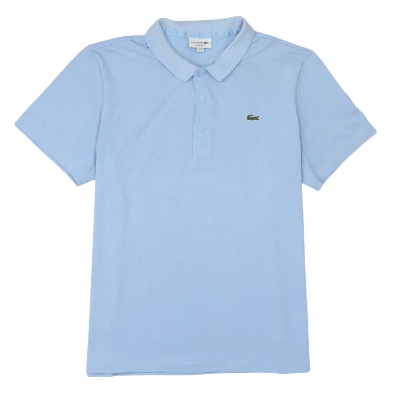 Lacoste Light Blue Polo Shirt Women’s XLarge Embroidered Croc Logo Short Sleeve Top sold by Vintage Club