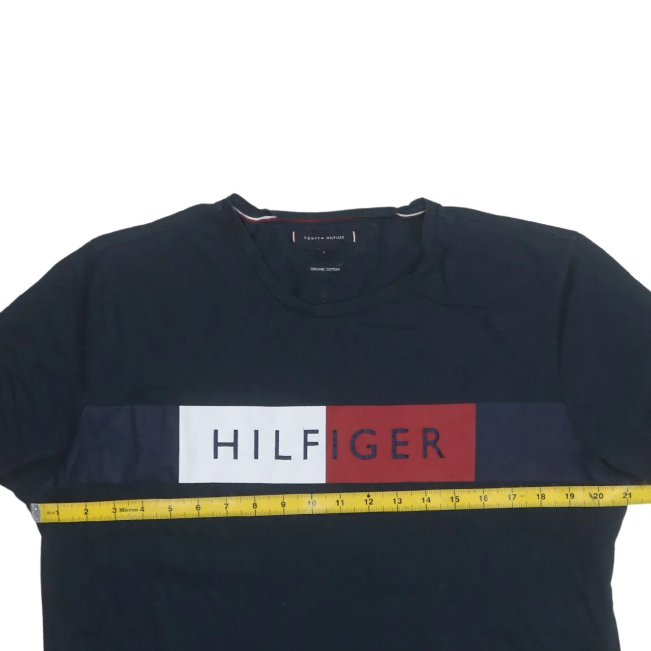 Tommy Hilfiger Navy Blue T Shirt Women’s Large Printed Flag Logo Short Sleeve Tee Top sold by Vintage Club product image thumbnail 5