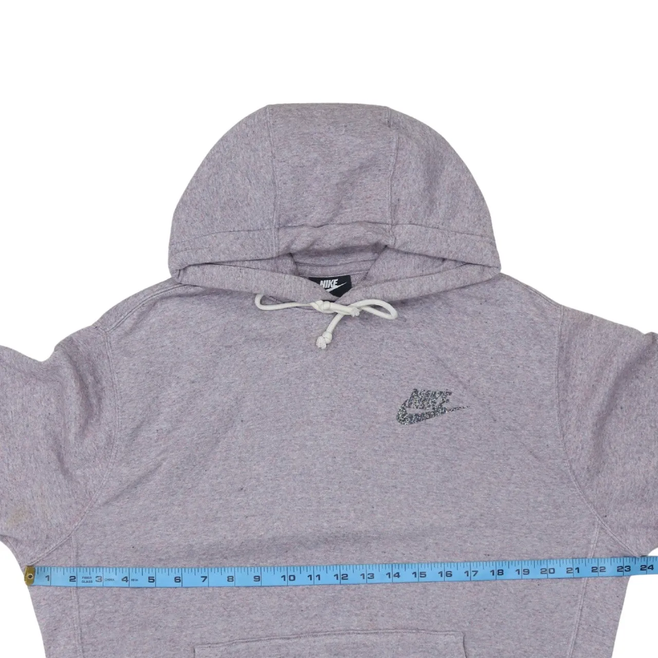 Nike Grey Pullover Hoodie Men's Medium Embroidered Swoosh Logo Front Pocket Sweatshirt sold by Vintage Club product image thumbnail 5