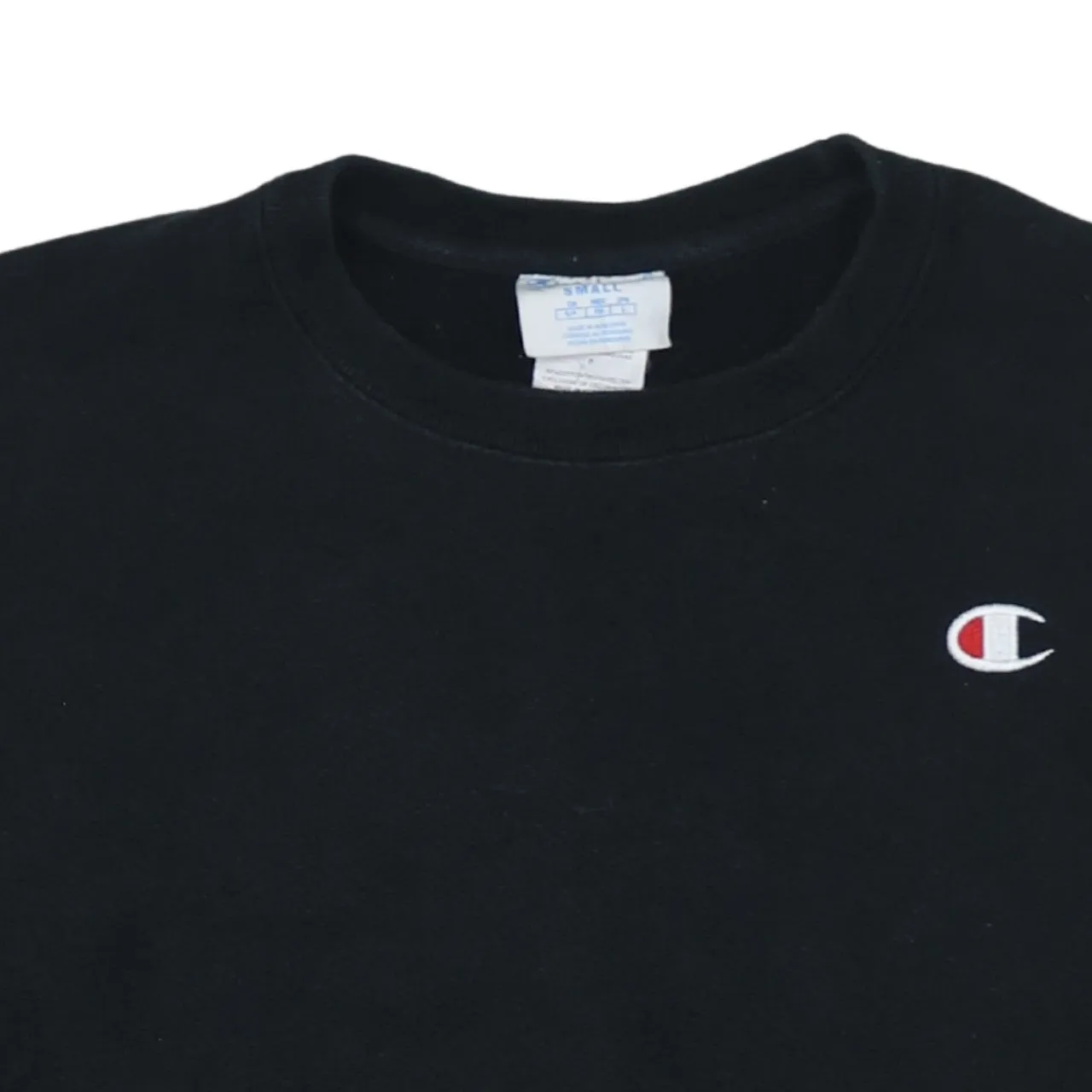 Champion Black Sweatshirt Men's Small Embroidered Chest Logo Cuff Logo Crewneck Pullover sold by Vintage Club product image thumbnail 3