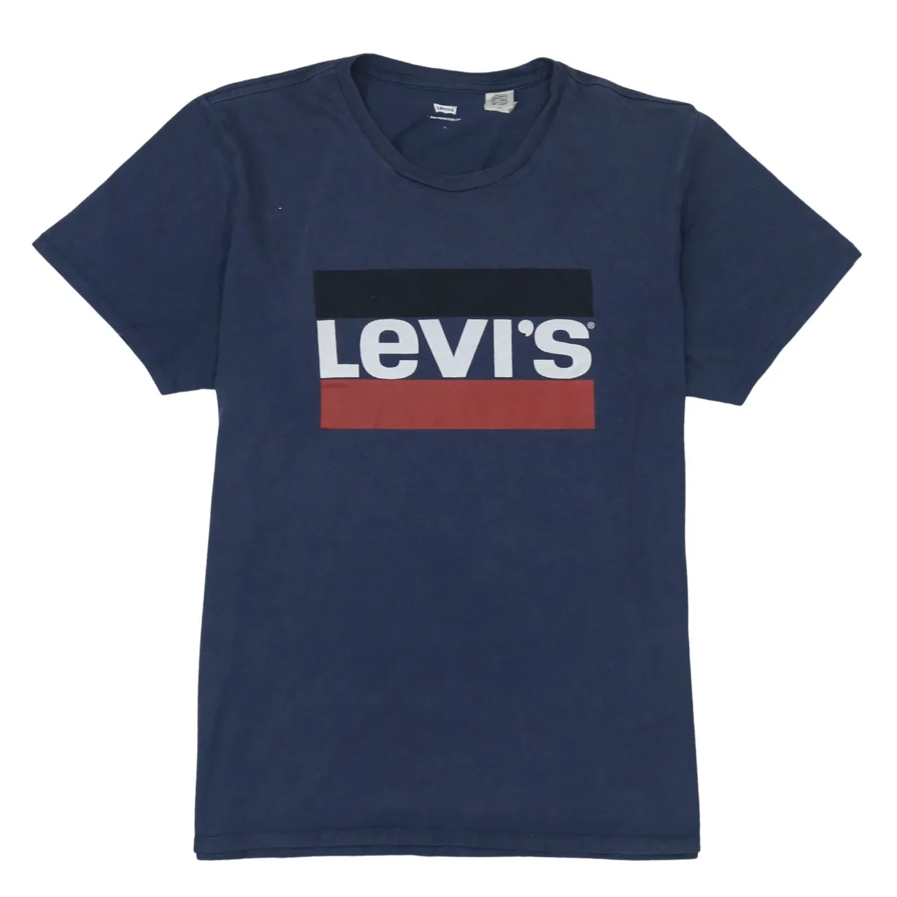 Levi's Navy Blue T Shirt Men's Small Printed Box Logo Short Sleeve Tee Top sold by Vintage Club