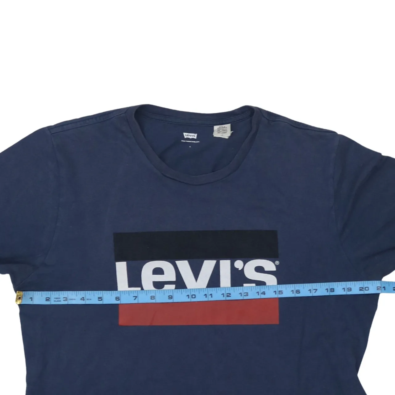 Levi's Navy Blue T Shirt Men's Small Printed Box Logo Short Sleeve Tee Top sold by Vintage Club product image thumbnail 5