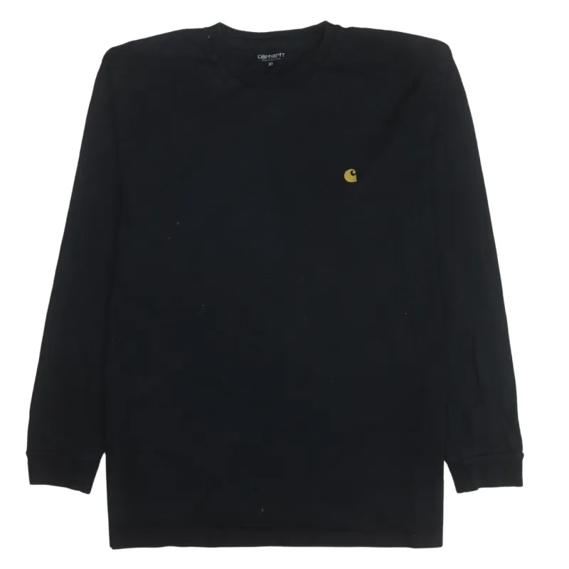 Carhartt Black Long Sleeve T Shirt Women's XLarge Embroidered Logo Cuffed Crewneck Top sold by Vintage Club