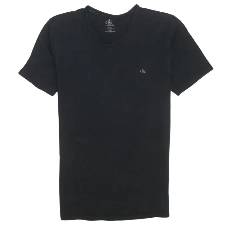 Calvin Klein Black T Shirt Women’s Small Embroidered CK Logo Short Sleeve Casual Top sold by Vintage Club