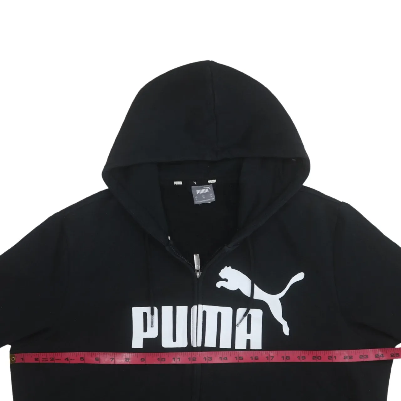 Puma Black Zip Hoodie Women’s XLarge Printed Logo Split Pouch Pocket Casual Sweatshirt sold by Vintage Club product image thumbnail 5
