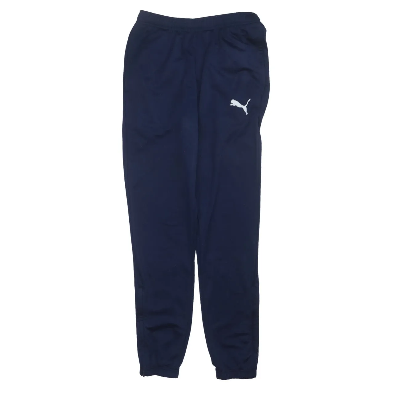 Puma Navy Blue Joggers Men's Small Printed Logo Elasticated Cuffs Track Sweatpants sold by Vintage Club